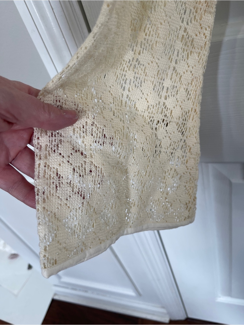 VTG Y2K Earthbound Trading Sheer Lace Front Small Cream Floral Fairy Boho - Picture 4 of 8
